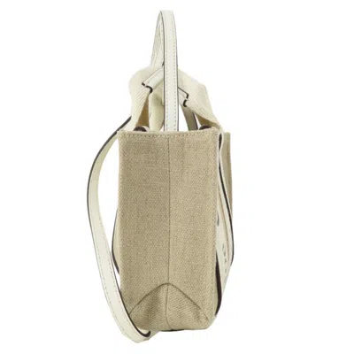 Pre-owned Chloé Brown White Canvas Shoulder Bag ()