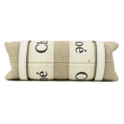 Pre-owned Chloé Brown White Canvas Shoulder Bag ()