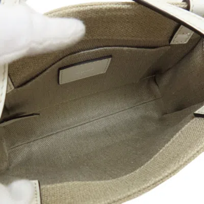 Pre-owned Chloé Brown White Canvas Shoulder Bag ()