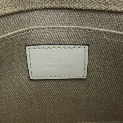Pre-owned Chloé Brown White Canvas Shoulder Bag ()