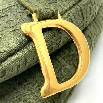Pre-owned Dior Christian  Khaki Canvas Handbag Saddle Bag ()