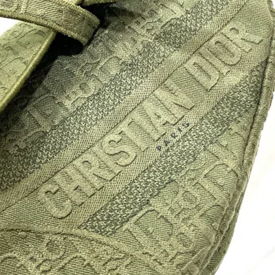 Pre-owned Dior Christian  Khaki Canvas Handbag Saddle Bag ()