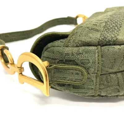 Pre-owned Dior Christian  Khaki Canvas Handbag Saddle Bag ()