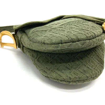 Pre-owned Dior Christian  Khaki Canvas Handbag Saddle Bag ()