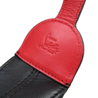 Pre-owned Christian Louboutin Black Red Color Leather Shoulder Bag ()