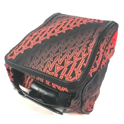 Pre-owned Christian Louboutin Black Red Color Nylon Leather Backpack ()