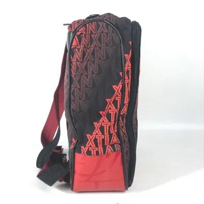 Pre-owned Christian Louboutin Black Red Color Nylon Leather Backpack ()