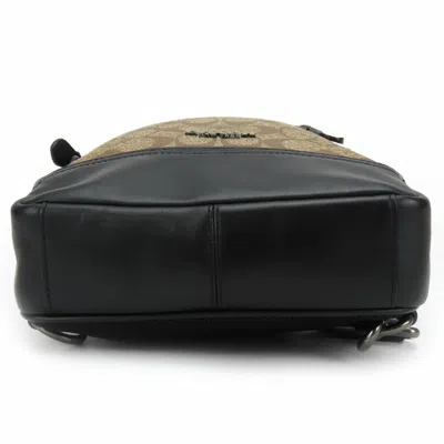 Pre-owned Coach Black Khaki Pvc Leather Shoulder Bag Sling Bag ()