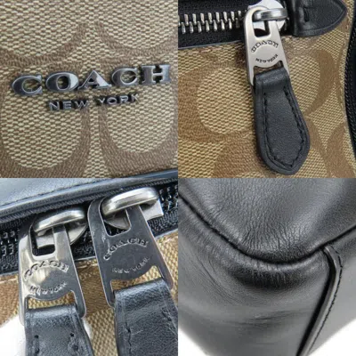 Pre-owned Coach Black Khaki Pvc Leather Shoulder Bag Sling Bag ()
