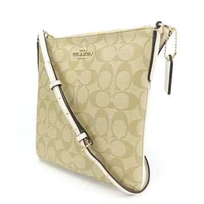 Pre-owned Coach Signature Beige Off-white Pvc Leather Shoulder Bag ()