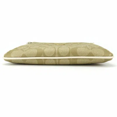 Pre-owned Coach Signature Beige White Pvc Leather Shoulder Bag ()