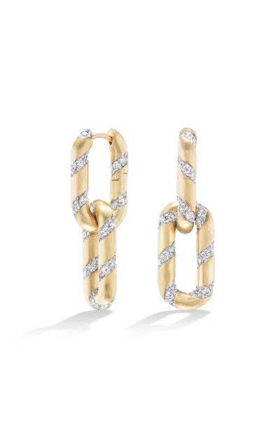 Fiametta 14k Yellow Gold Spiral Of Strength Double Link Earrings