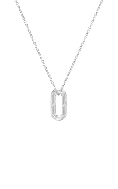 Fiametta 14k White Gold Spiral Of Strength Mini Link Pendant
