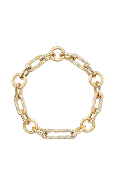 Fiametta 14k Yellow Gold And 14k White Gold Spiral Of Strength Mixed Link Bracelet
