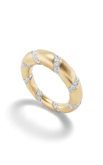 Fiametta 14k Yellow Gold Spiral Of Strength Dome Ring