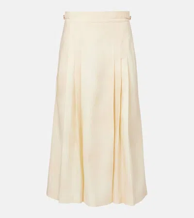 Gabriela Hearst Lerna Virgin Wool Midi Skirt In Neutral