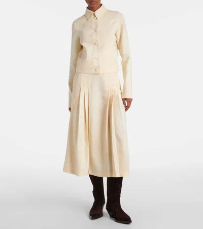 Gabriela Hearst Lerna Virgin Wool Midi Skirt In Neutral