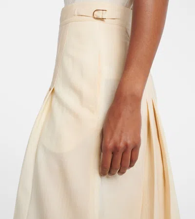 Gabriela Hearst Lerna Virgin Wool Midi Skirt In Neutral