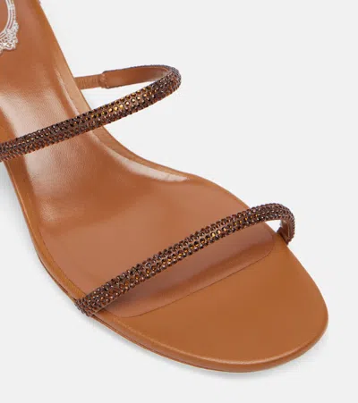 René Caovilla Cleo 40 Embellished Satin Sandals In Brown