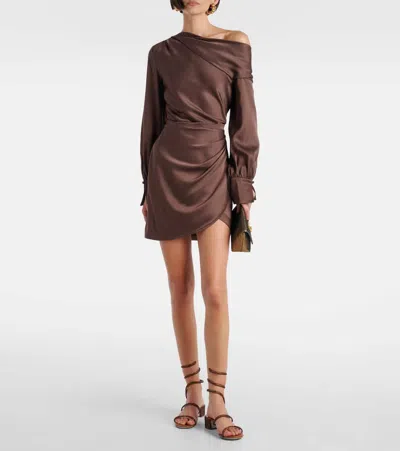 René Caovilla Cleo 40 Embellished Satin Sandals In Brown