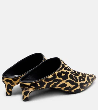Jil Sander Pointy Leopard-print Calf Hair Mules