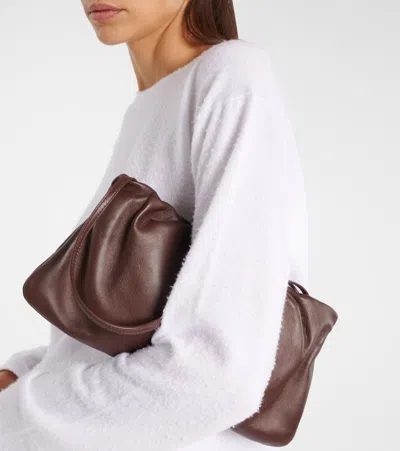 The Row Xl Bourse Leather Shoulder Bag
