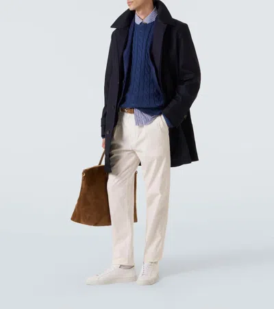 Polo Ralph Lauren Cotton Twill Car Coat In Black