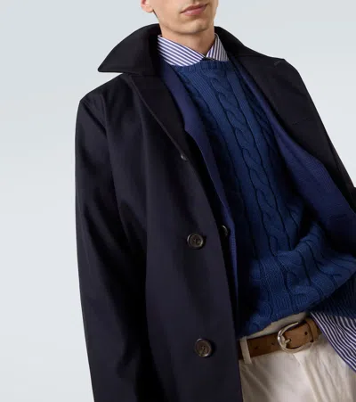 Polo Ralph Lauren Cotton Twill Car Coat In Black