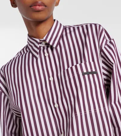 Brunello Cucinelli Striped Cotton Poplin Shirt