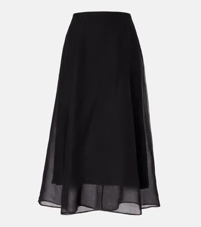 Brunello Cucinelli Silk Organza Midi Skirt