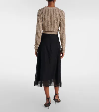 Brunello Cucinelli Silk Organza Midi Skirt