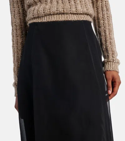 Brunello Cucinelli Silk Organza Midi Skirt