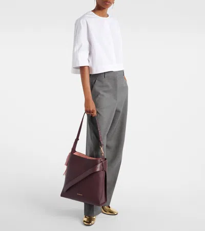 Givenchy Medium Belted Hobo Bag In Leather In Burgundy