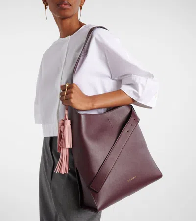Givenchy Medium Belted Hobo Bag In Leather In Burgundy