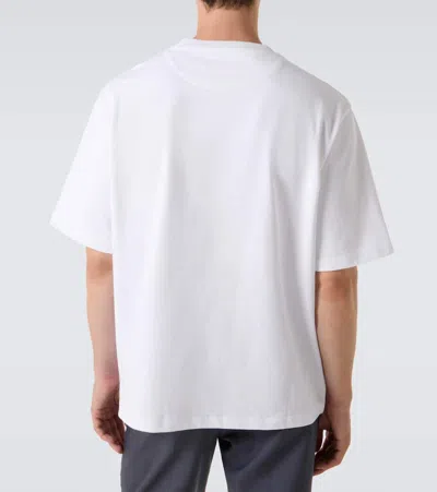 Prada Logo Oversized Cotton Jersey T-shirt In White