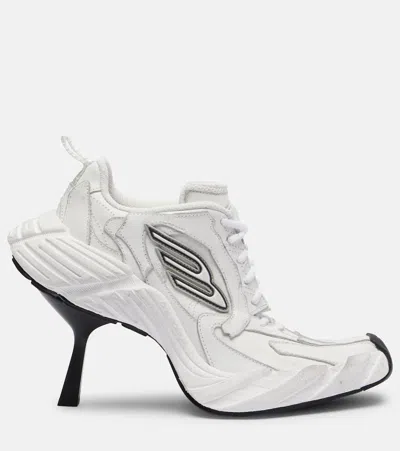 Balenciaga Monday Leather Sneaker Pumps In White