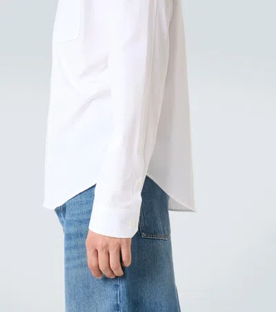 Loewe Embroidered Anagram Long-sleeved Shirt In White