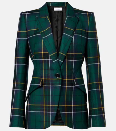 Alexander Mcqueen Plaid Wool Blazer