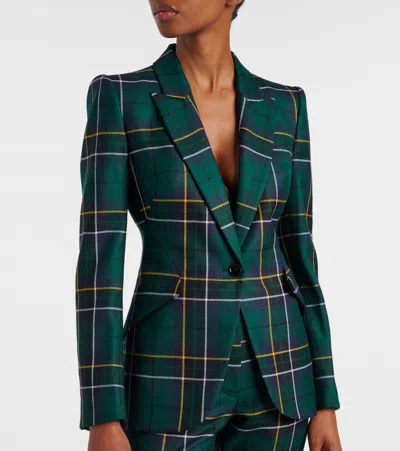 Alexander Mcqueen Plaid Wool Blazer