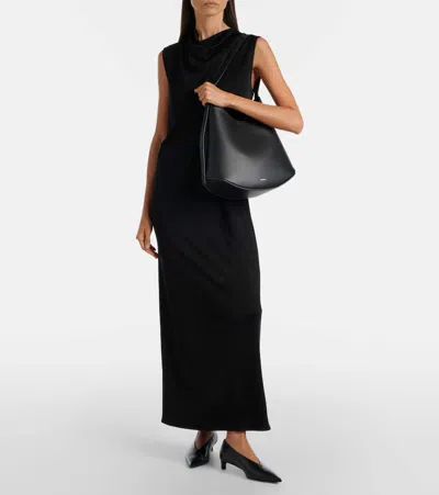 Jil Sander Eldorado Medium Shoulder Bag In Black