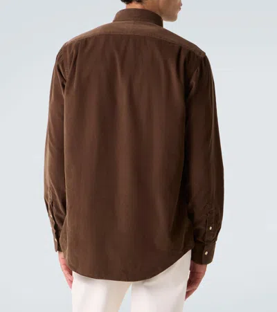 Polo Ralph Lauren Brushed Twill Sport Shirt Alpine Brown Heather In Brown