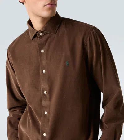 Polo Ralph Lauren Brushed Twill Sport Shirt Alpine Brown Heather In Brown