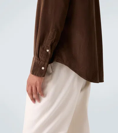 Polo Ralph Lauren Brushed Twill Sport Shirt Alpine Brown Heather In Brown