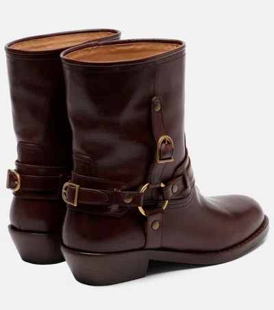 Isabel Marant Leather Buckle Ankle Boots