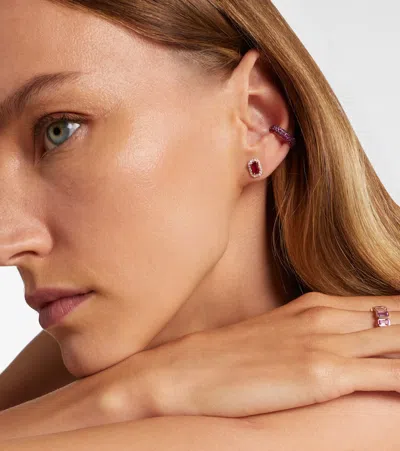 Shay Jewelry 18kt Rose Gold Earrings With Rubies And Diamonds