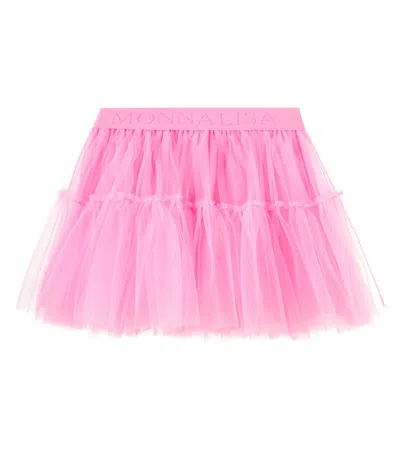 Monnalisa Ruffled Tulle Skirt In Pink