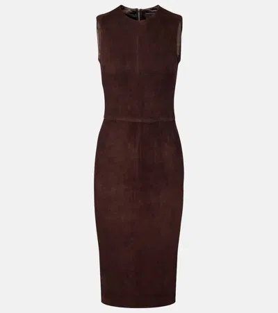Stouls Eva Suede Minidress In Brown