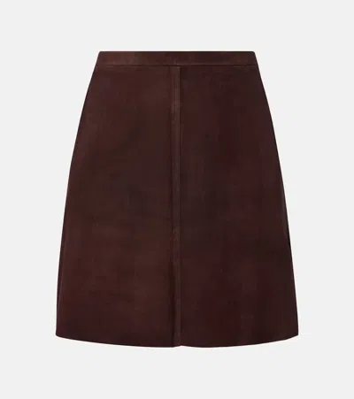 Stouls Lucie 22 High-rise Suede Miniskirt In Brown