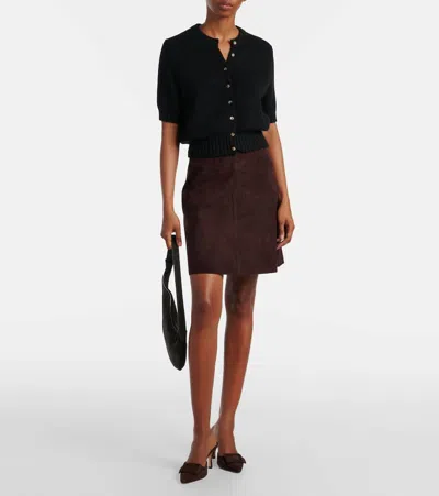 Stouls Lucie 22 High-rise Suede Miniskirt In Brown