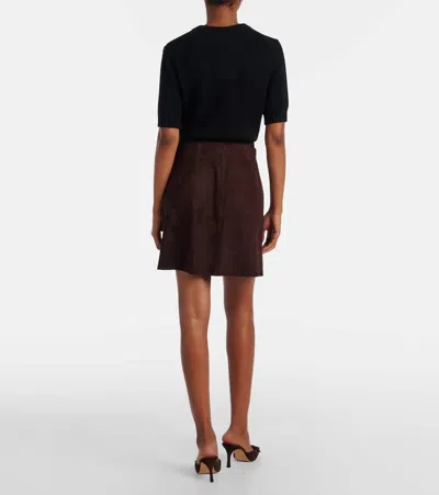 Stouls Lucie 22 High-rise Suede Miniskirt In Brown